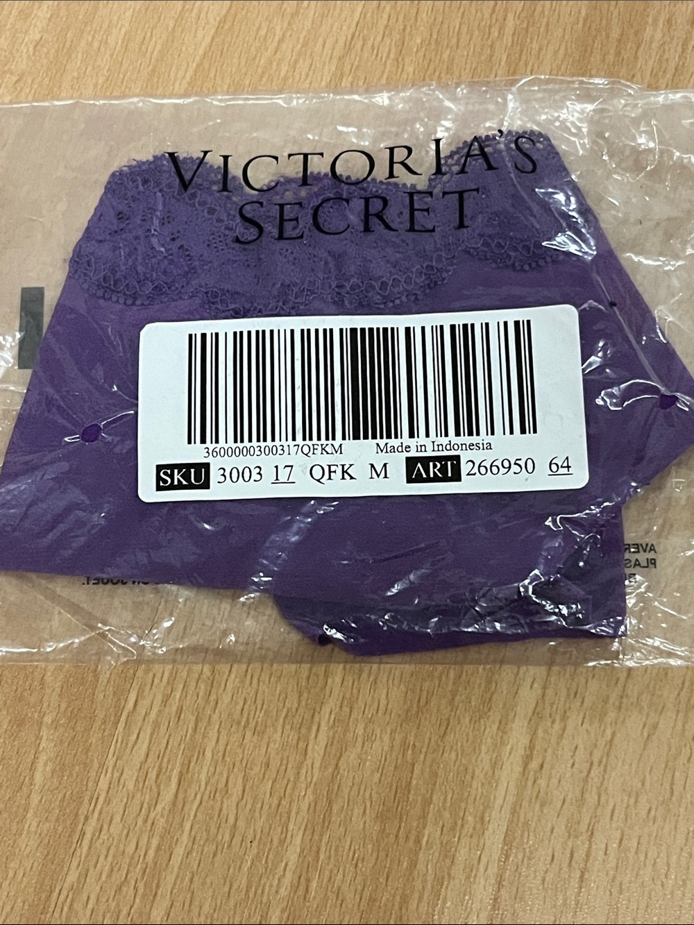 Victoria's Secret PINK Purple Lace Trim Panty M